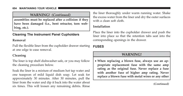 Fuse information on page 656 of the 2016 Dodge Caravan manual