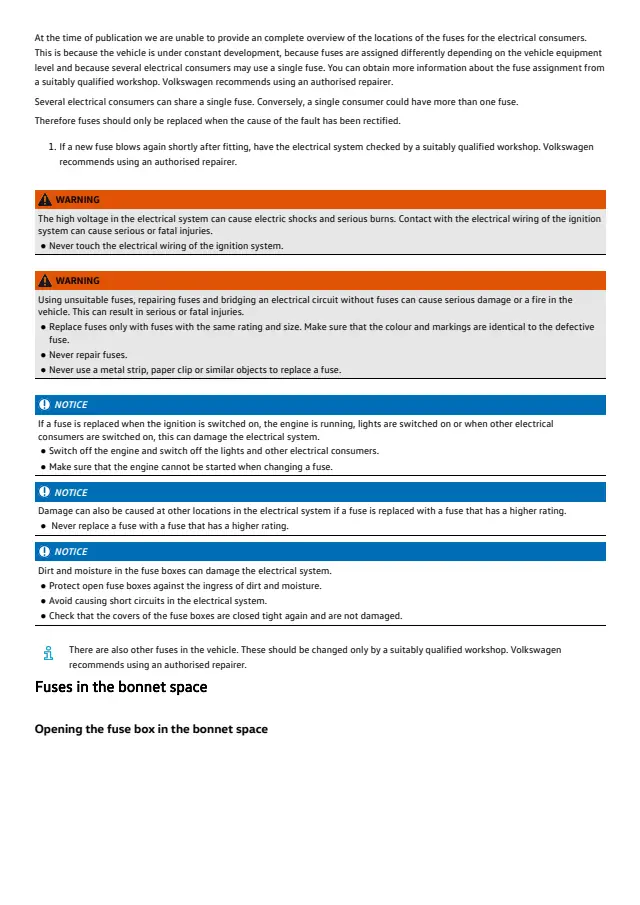 Fuse information on page 496 of the 2025 Volkswagen Passat manual