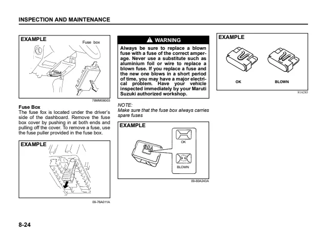 Fuse information on page 137 of the 2026 Suzuki Tour V manual