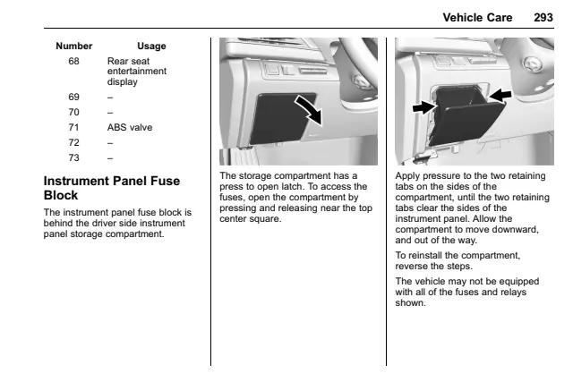 Fuse information on page 294 of the 2016 Cadillac CT6 manual