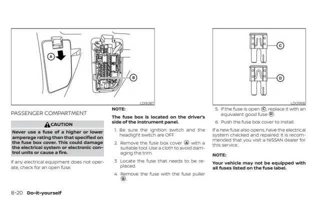 Fuse information on page 372 of the 2019 Nissan Kicks manual
