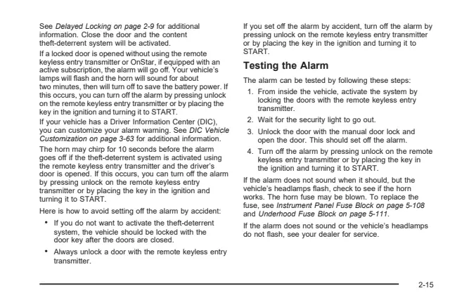Fuse information on page 109 of the 2006 Cadillac Escalade manual
