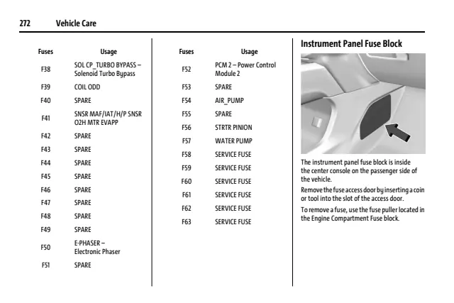 Fuse information on page 273 of the 2027 Buick Enclave manual