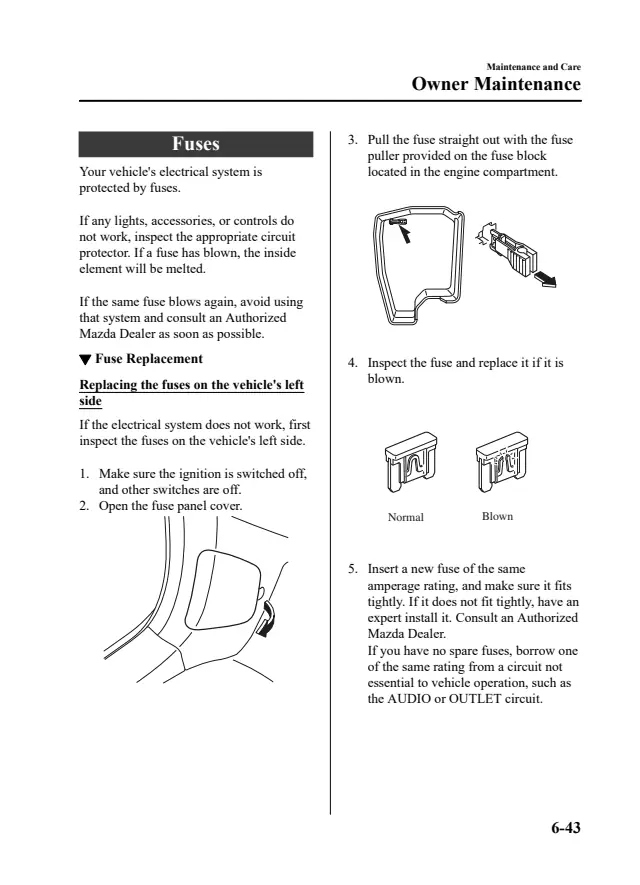 Fuse information on page 528 of the 2024 Mazda CX-5 manual