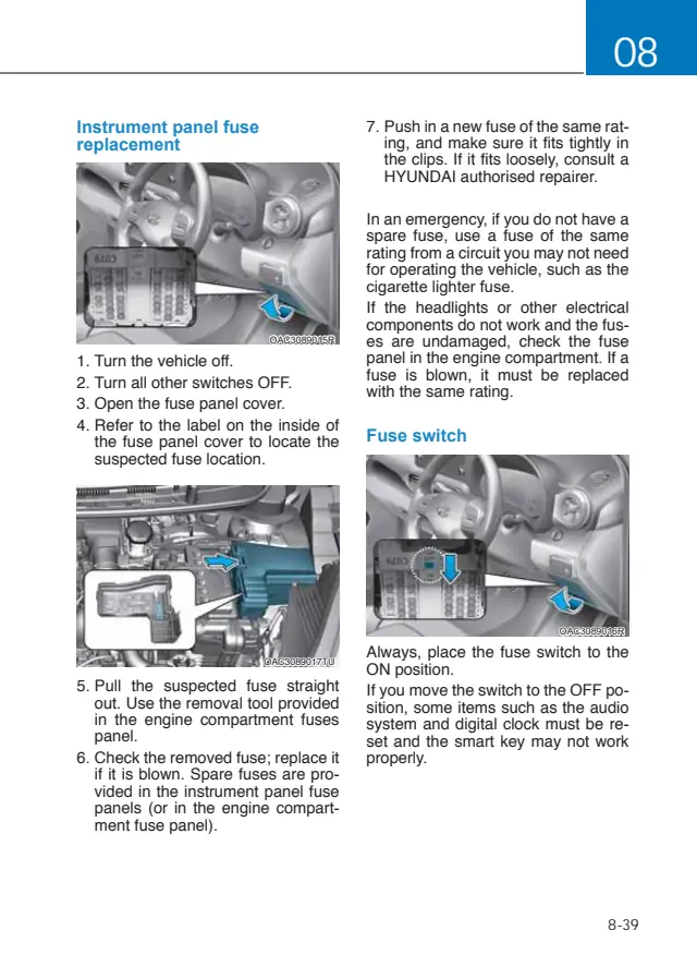 Fuse information on page 435 of the 2025 Hyundai i10 manual