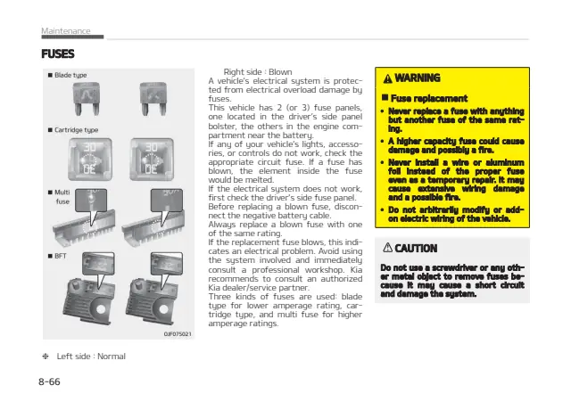 Fuse information on page 406 of the 2017 Kia Picanto manual