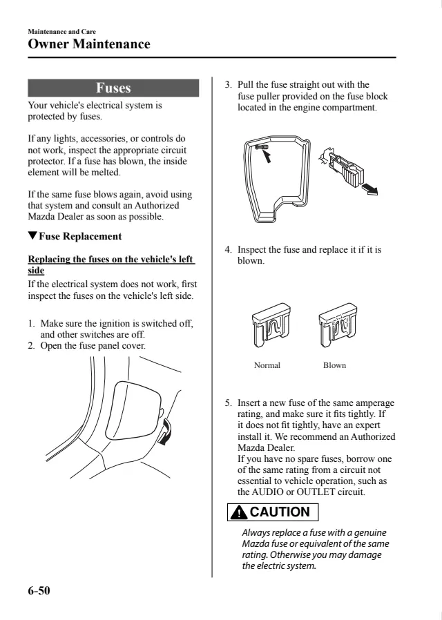 Fuse information on page 526 of the 2017 Mazda CX-5 manual