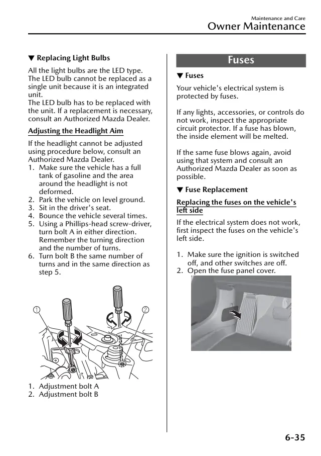 Fuse information on page 460 of the 2022 Mazda CX-50 manual