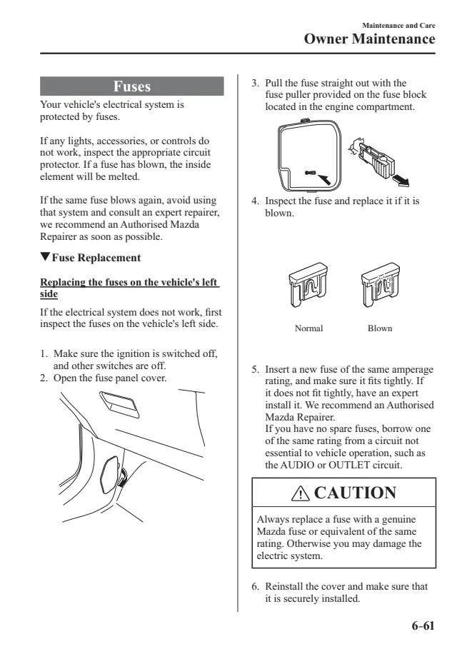 Fuse information on page 518 of the 2015 Mazda Mazda2 manual