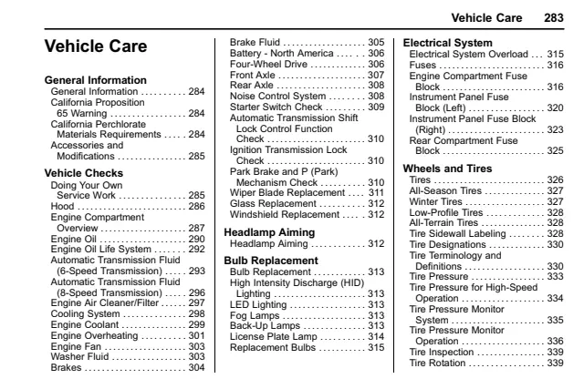 Fuse information on page 284 of the 2017 GMC Yukon XL manual