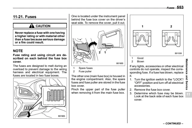 Fuse information on page 559 of the 2024 Subaru Legacy manual