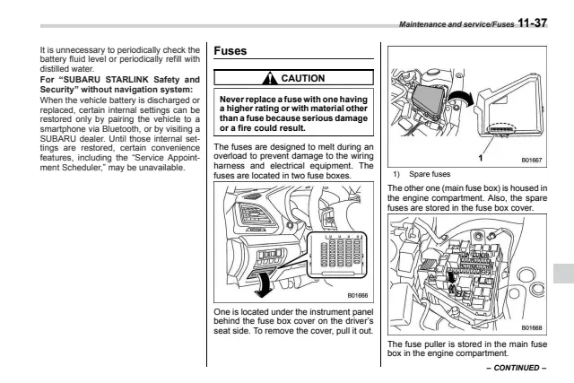 Fuse information on page 431 of the 2021 Subaru Impreza manual