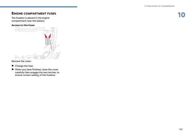 Fuse information on page 103 of the 2026 Citroen Basalt manual