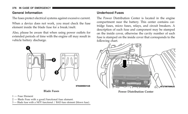 Fuse information on page 378 of the 2018 Dodge Durango manual
