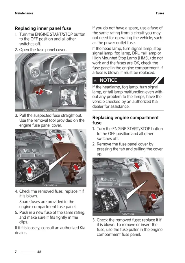 Fuse information on page 473 of the 2023 Kia Forte manual