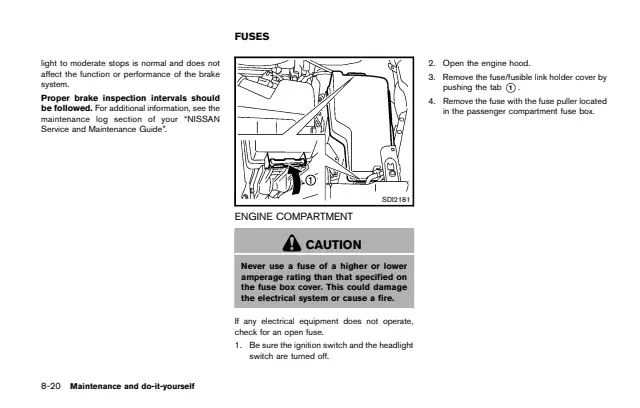 Fuse information on page 445 of the 2014 Nissan Murano manual