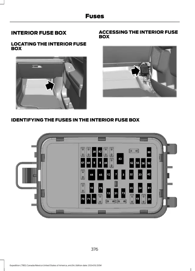Fuse information on page 380 of the 2025 Ford Expedition manual