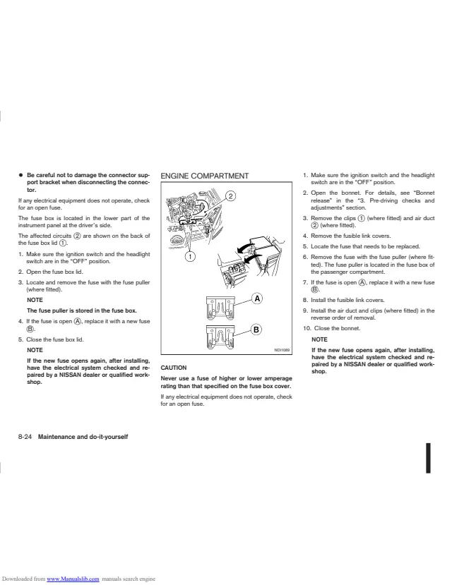 Fuse information on page 255 of the 2013 Nissan Qashqai manual