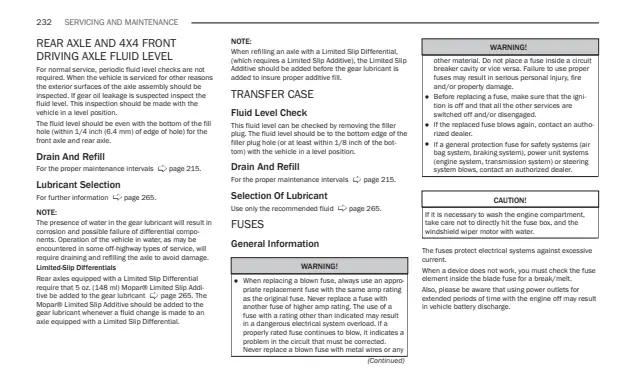 Fuse information on page 234 of the 2024 Ram 1500 Classic manual