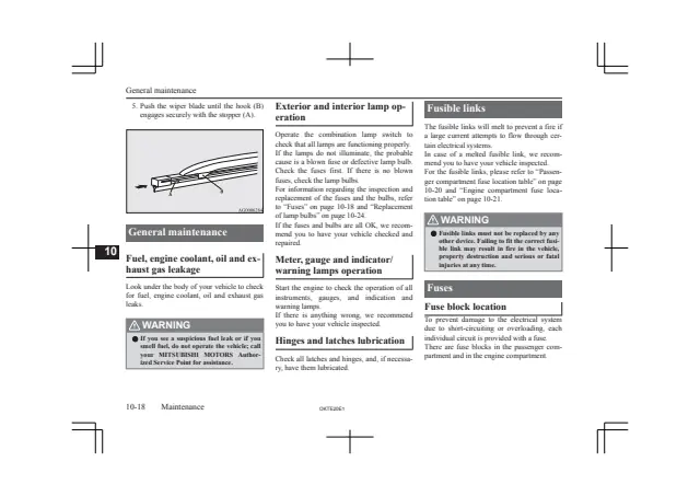 Fuse information on page 458 of the 2020 Mitsubishi Triton manual