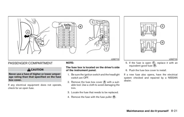 Fuse information on page 250 of the 2016 Nissan Micra manual