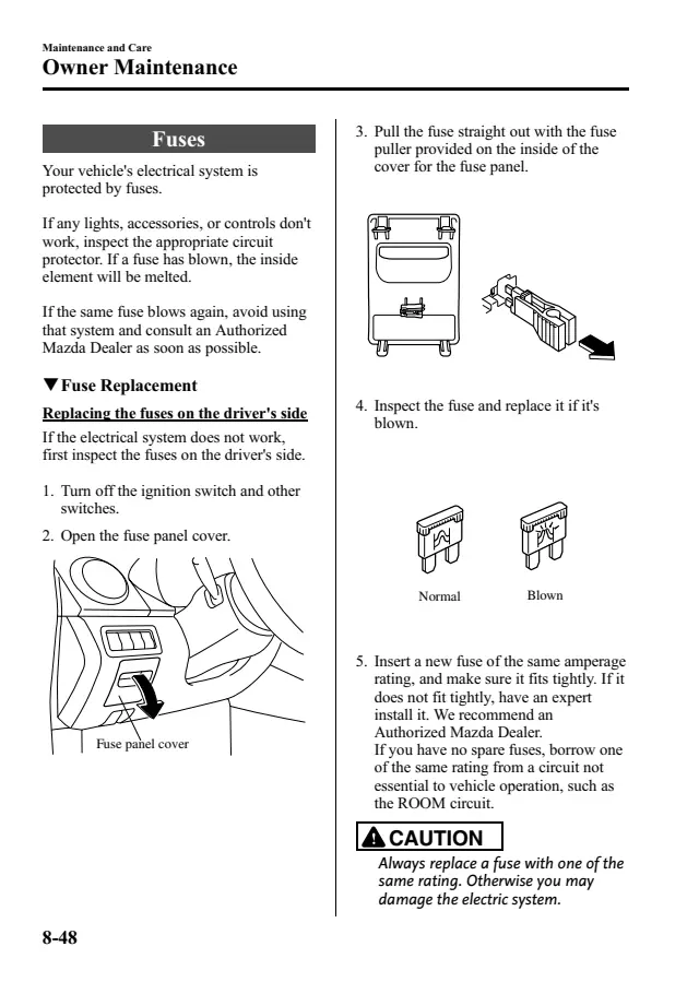 Fuse information on page 430 of the 2010 Mazda CX-7 manual