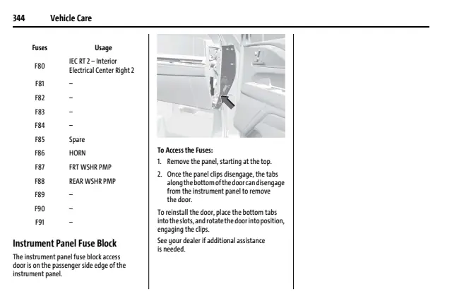 Fuse information on page 345 of the 2025 Cadillac Escalade manual