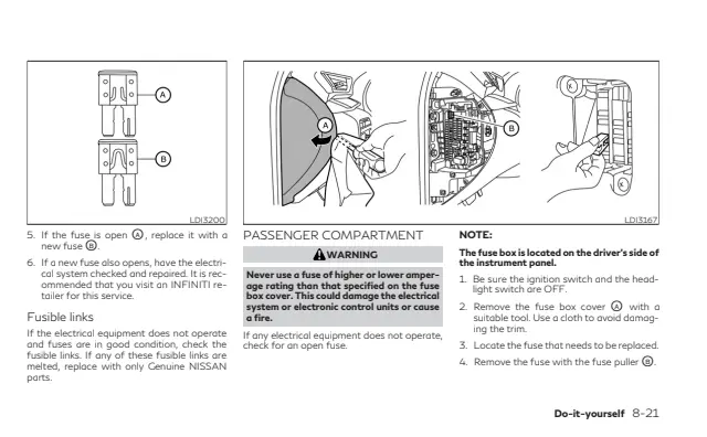 Fuse information on page 455 of the 2024 Infiniti QX50/QX55 manual