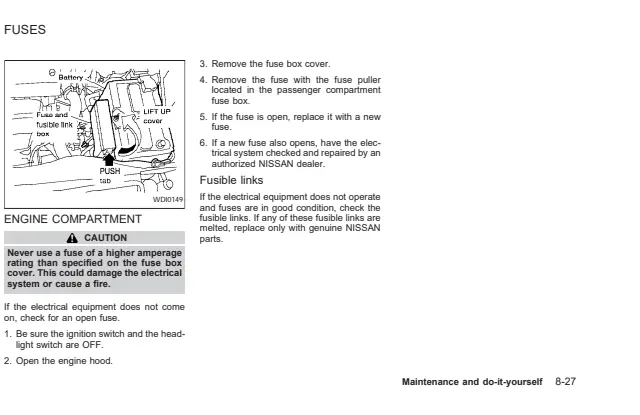 Fuse information on page 204 of the 2002 Nissan Altima manual