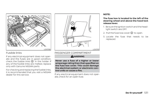 Fuse information on page 541 of the 2026 Nissan Kicks manual