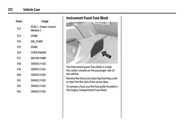 Fuse information on page 273 of the 2026 Buick Enclave manual