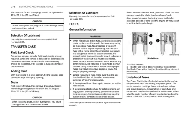 Fuse information on page 278 of the 2024 Dodge Durango manual