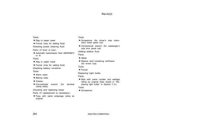 Fuse information on page 211 of the 2000 Toyota RAV4 manual