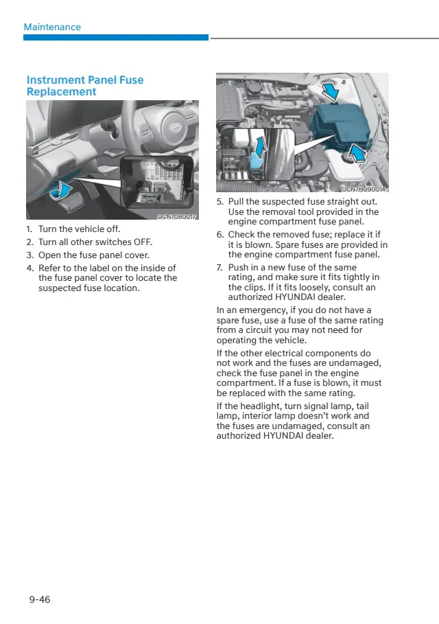 Fuse information on page 517 of the 2024 Hyundai Elantra Hybrid manual