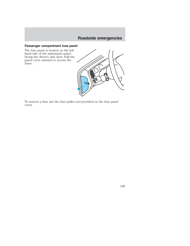 Fuse information on page 189 of the 2001 Ford Explorer manual